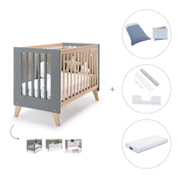 Lettino co-sleeping 60x120 cm (4in1) legno/antracite · Nexor C187R-M5895