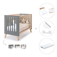 Lettino co-sleeping 60x120 cm (4in1) legno/antracite · Nexor C187R-M5895