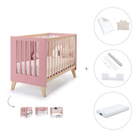 Lettino co-sleeping 60x120 cm (4in1) legno/rosa · Nexor C187R-M5995