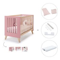 Lettino co-sleeping 60x120 cm (4in1) legno/rosa · Nexor C187R-M5995