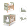 Culla trasformabile in lettino (7in1) legno/verde-oliva · Nexor Tre Erba