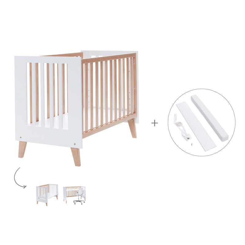 Lettino co-sleeping 60x120 cm (4in1) legno/bianco · Nexor C187R-M7795