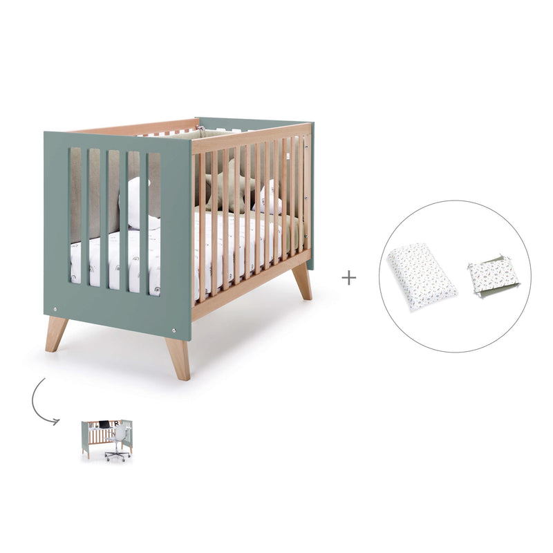 Lettino co-sleeping 60x120 cm (4in1) legno/verde · Nexor C187R-M5795