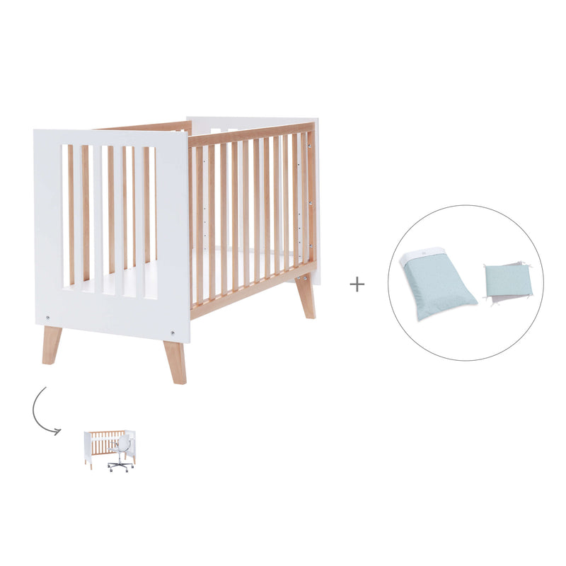 Lettino co-sleeping 60x120 cm (4in1) legno/bianco · Nexor C187R-M7795