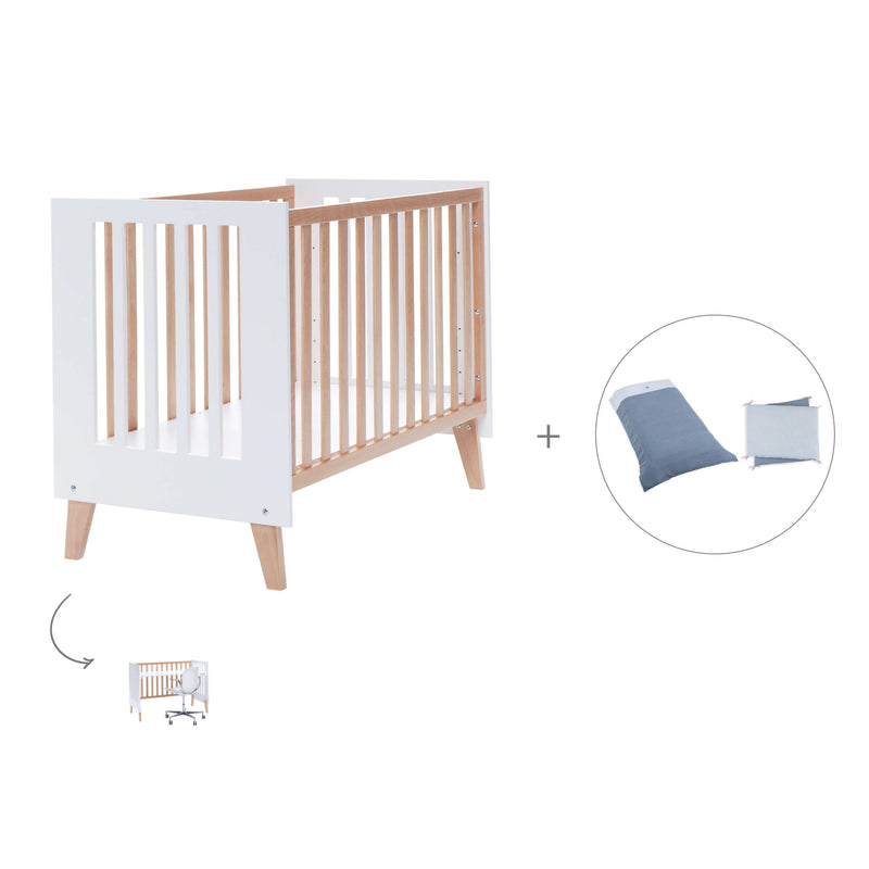 Lettino co-sleeping 60x120 cm (4in1) legno/bianco · Nexor C187R-M7795