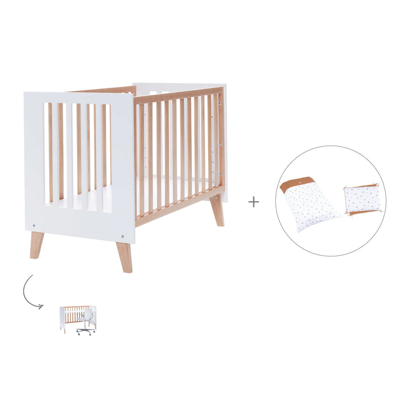 Lettino co-sleeping 60x120 cm (4in1) legno/bianco · Nexor C187R-M7795