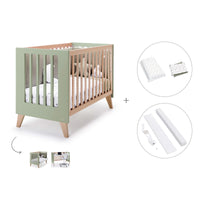 Lettino co-sleeping 60x120 cm (4in1) legno/verde oliva · Nexor C187R-M5695