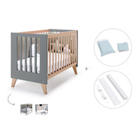 Lettino co-sleeping 60x120 cm (4in1) legno/antracite · Nexor C187R-M5895