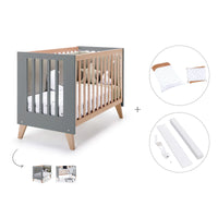 Lettino co-sleeping 60x120 cm (4in1) legno/antracite · Nexor C187R-M5895