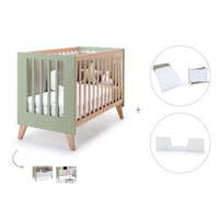 Lettino co-sleeping 60x120 cm (4in1) legno/verde oliva · Nexor C187R-M5695