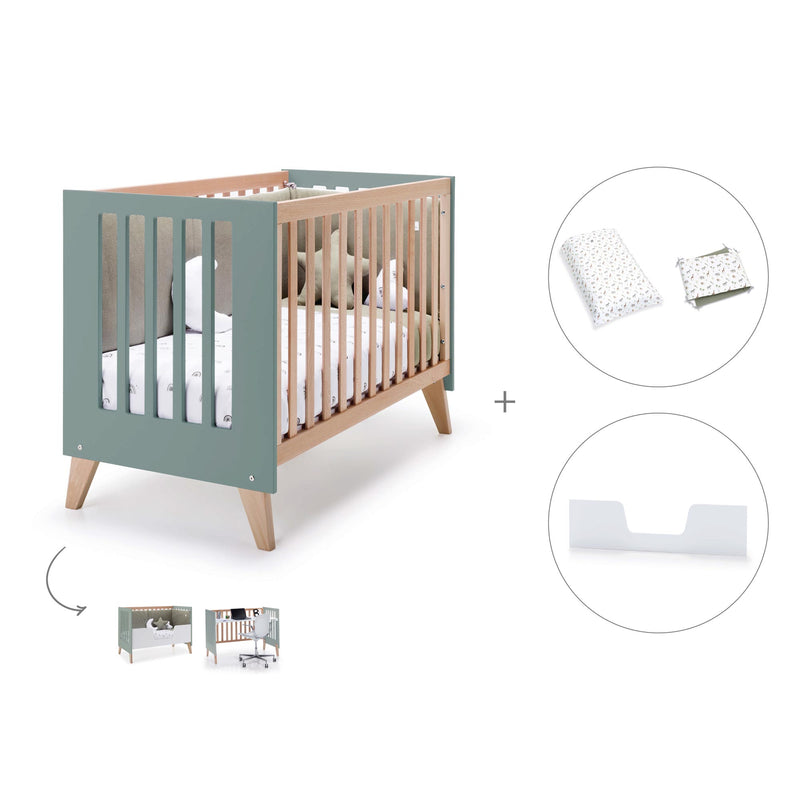 Lettino co-sleeping 60x120 cm (4in1) legno/verde · Nexor C187R-M5795