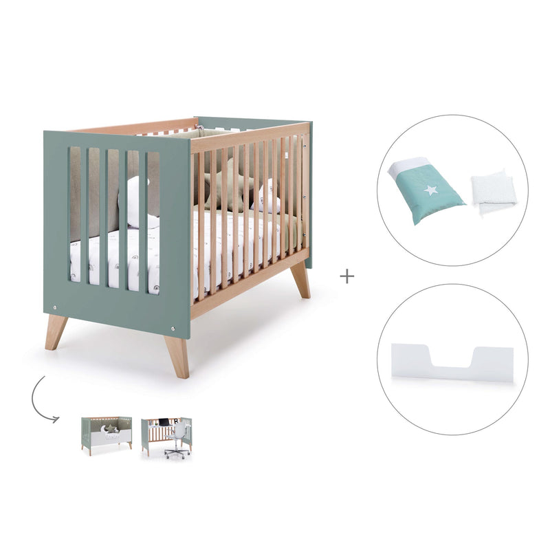 Lettino co-sleeping 60x120 cm (4in1) legno/verde · Nexor C187R-M5795