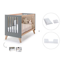 Lettino co-sleeping 60x120 cm (4in1) legno/antracite · Nexor C187R-M5895