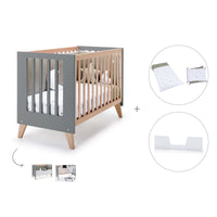 Lettino co-sleeping 60x120 cm (4in1) legno/antracite · Nexor C187R-M5895