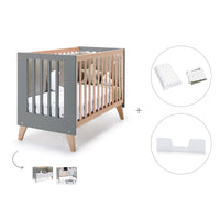 Lettino co-sleeping 60x120 cm (4in1) legno/antracite · Nexor C187R-M5895