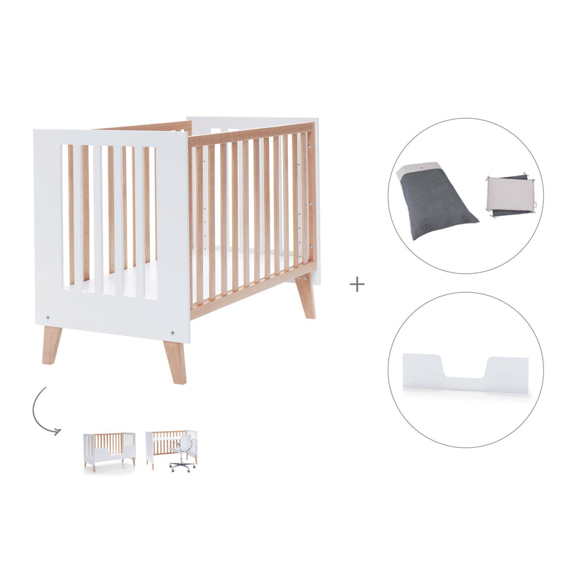 Lettino co-sleeping 60x120 cm (4in1) legno/bianco · Nexor C187R-M7795