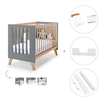 Lettino co-sleeping 60x120 cm (4in1) legno/antracite · Nexor C187R-M5895