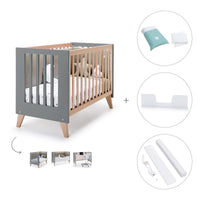 Lettino co-sleeping 60x120 cm (4in1) legno/antracite · Nexor C187R-M5895