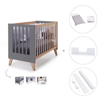 Lettino co-sleeping 60x120 cm (4in1) legno/marengo · Nexor C187R-M6995