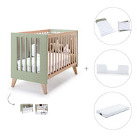 Lettino co-sleeping 60x120 cm (4in1) legno/verde oliva · Nexor C187R-M5695