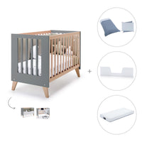 Lettino co-sleeping 60x120 cm (4in1) legno/antracite · Nexor C187R-M5895