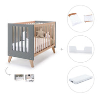 Lettino co-sleeping 60x120 cm (4in1) legno/antracite · Nexor C187R-M5895