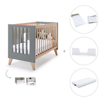 Lettino co-sleeping 60x120 cm (4in1) legno/antracite · Nexor C187R-M5895