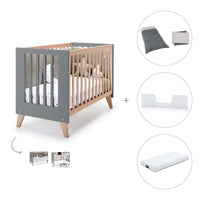 Lettino co-sleeping 60x120 cm (4in1) legno/antracite · Nexor C187R-M5895