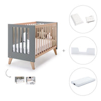 Lettino co-sleeping 60x120 cm (4in1) legno/antracite · Nexor C187R-M5895