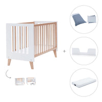 Lettino co-sleeping 60x120 cm (4in1) legno/bianco · Nexor C187R-M7795