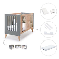 Lettino co-sleeping 60x120 cm (4in1) legno/antracite · Nexor C187R-M5895