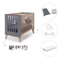 Lettino co-sleeping 60x120 cm (4in1) legno/marengo · Nexor C187R-M6995