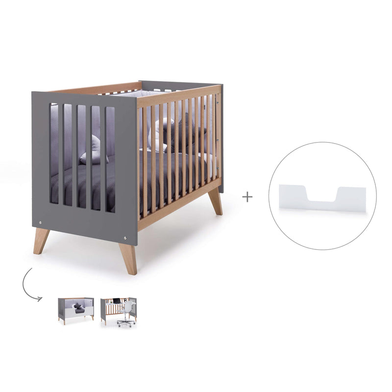 Lettino co-sleeping 60x120 cm (4in1) legno/marengo · Nexor C187R-M6995