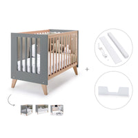 Lettino co-sleeping 60x120 cm (4in1) legno/antracite · Nexor C187R-M5895