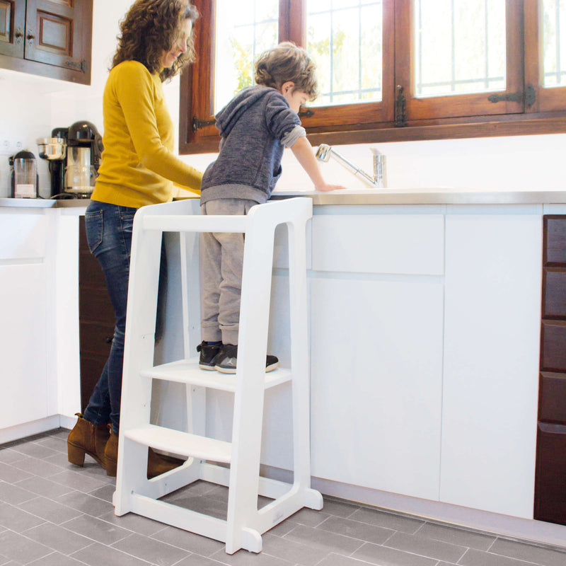 Torre de aprendizaje con escalones para bebés