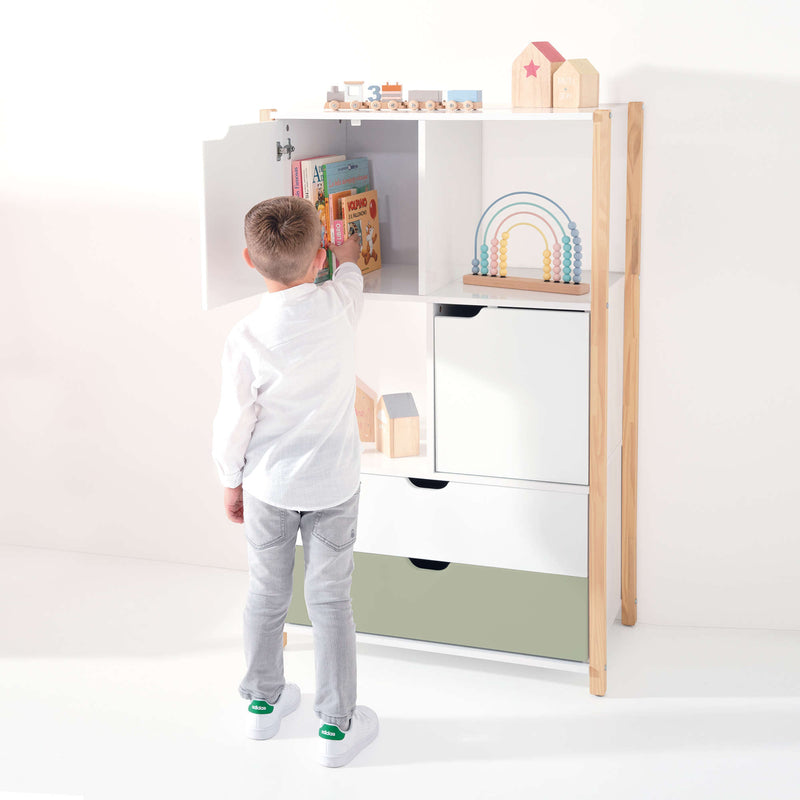 Armadio Montessori (porte e cassetti) in legno · Eden+ NW130