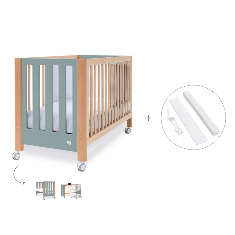 Lettino co-sleeping 60x120 cm (5in1) legno/verde · Occa C166-M9557