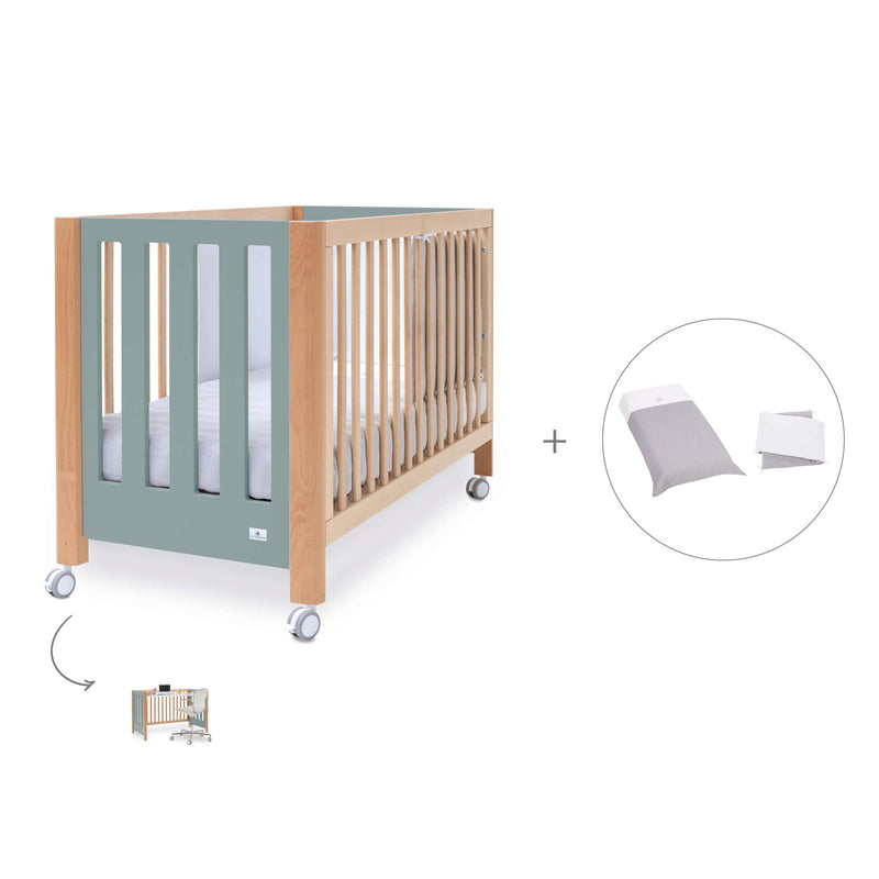 Lettino co-sleeping 60x120 cm (5in1) legno/verde · Occa C166-M9557