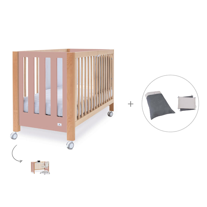 Lettino co-sleeping 60x120 cm (5in1) legno/rosa · Occa C166-M9559