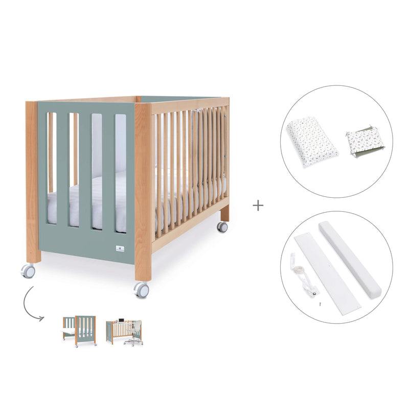 Lettino co-sleeping 60x120 cm (5in1) legno/verde · Occa C166-M9557