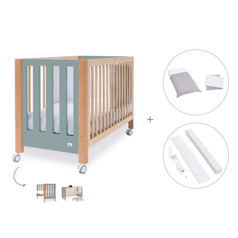 Lettino co-sleeping 60x120 cm (5in1) legno/verde · Occa C166-M9557