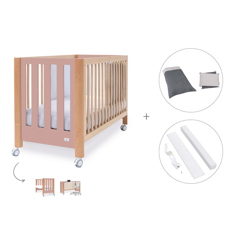 Lettino co-sleeping 60x120 cm (5in1) legno/rosa · Occa C166-M9559