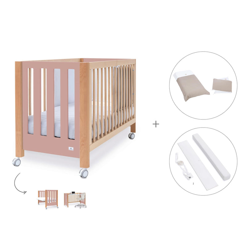 Lettino co-sleeping 60x120 cm (5in1) legno/rosa · Occa C166-M9559