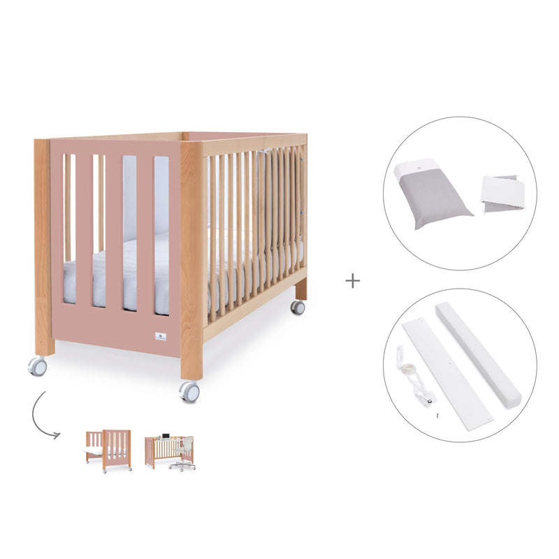 Lettino co-sleeping 60x120 cm (5in1) legno/rosa · Occa C166-M9559