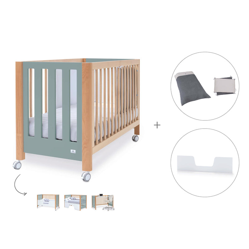 Lettino co-sleeping 60x120 cm (5in1) legno/verde · Occa C166-M9557