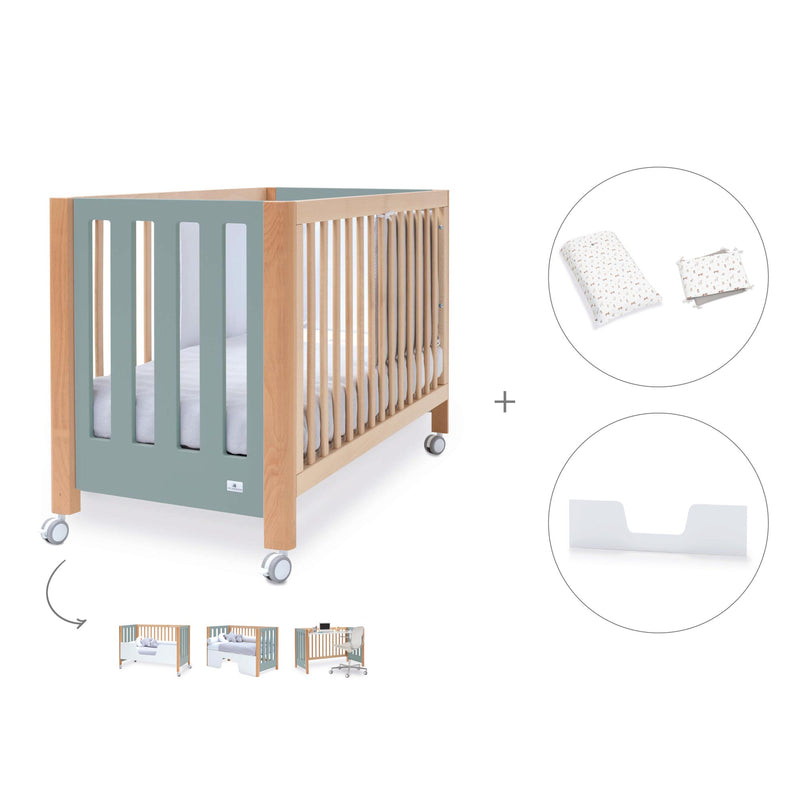 Lettino co-sleeping 60x120 cm (5in1) legno/verde · Occa C166-M9557