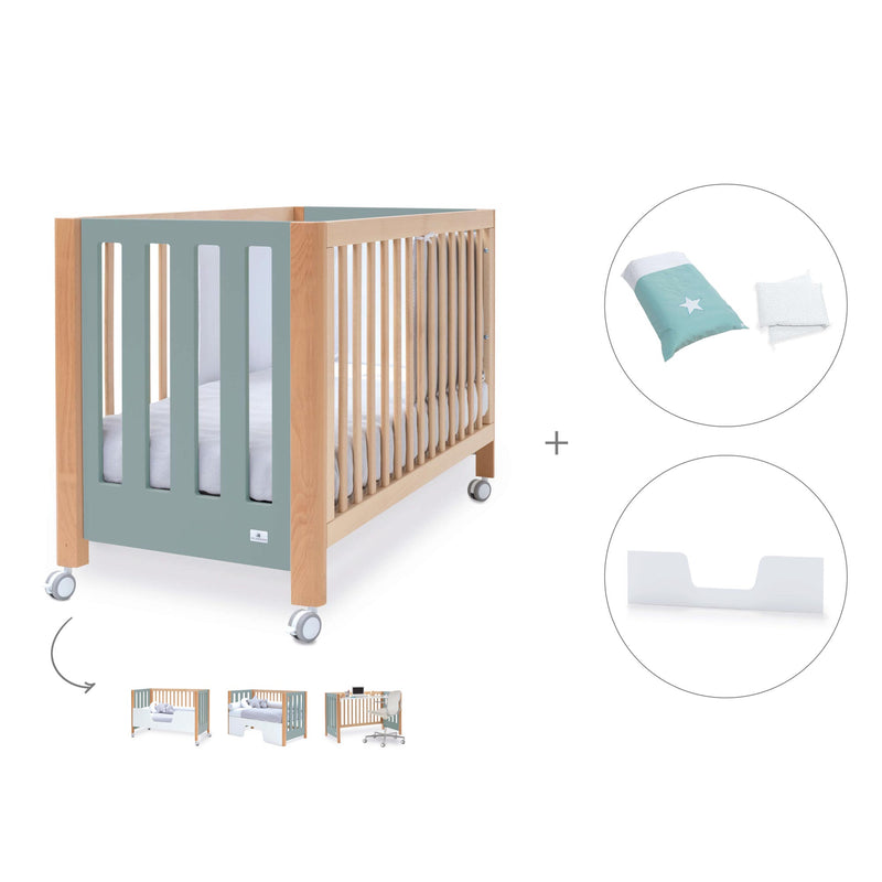 Lettino co-sleeping 60x120 cm (5in1) legno/verde · Occa C166-M9557