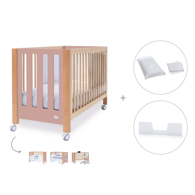 Lettino co-sleeping 60x120 cm (5in1) legno/rosa · Occa C166-M9559