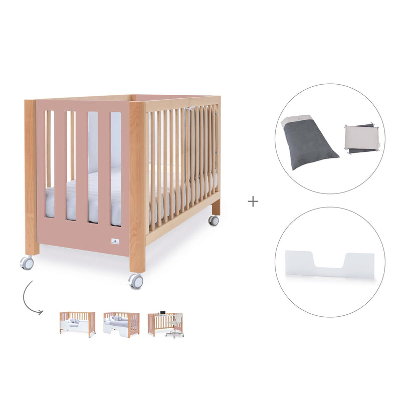 Lettino co-sleeping 60x120 cm (5in1) legno/rosa · Occa C166-M9559