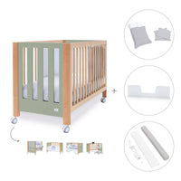Lettino co-sleeping 60x120 cm (5in1) legno/verde oliva · Occa C166-M9556